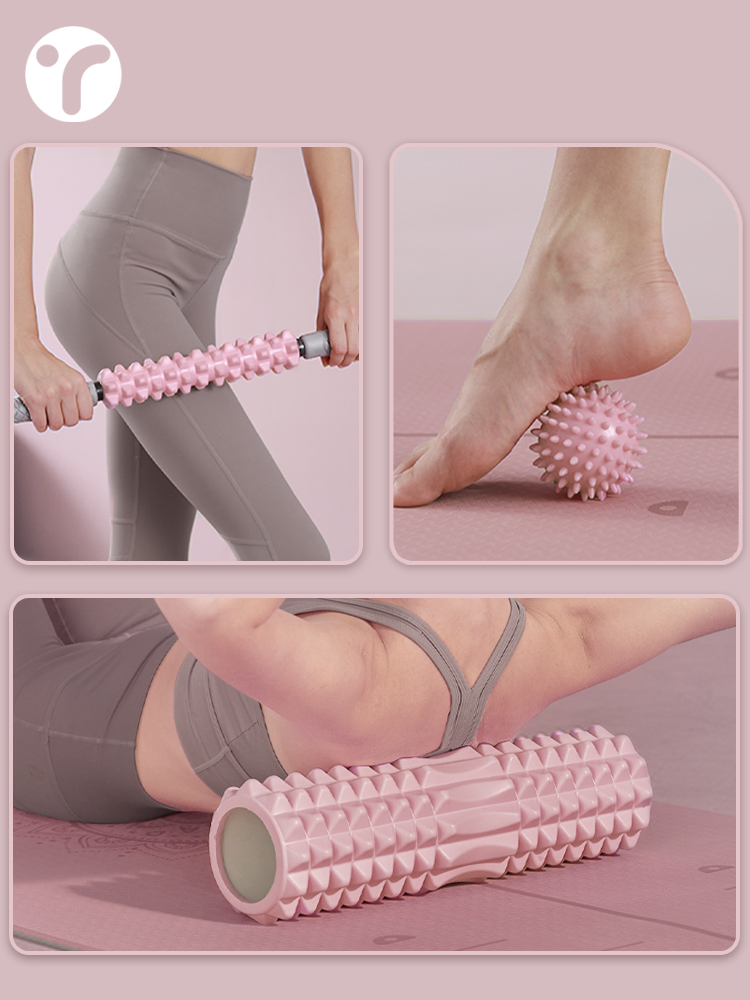 Yoga Fitness Stretching - ソリッドフォームシャフトメイスマッサージローラー筋肉リラックスストレッチローラーヨガフィットネス機器（脚用）
