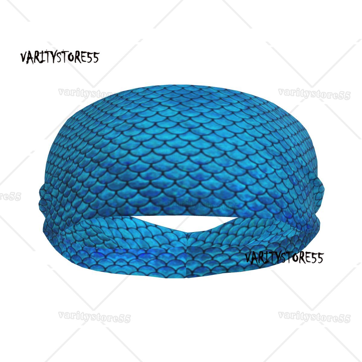 Stretch Strap Yoga - マーメイドスケールプリント弾性ヘアバンドヨガヘッドバンドメイクアップヘアフープヘッドラップ