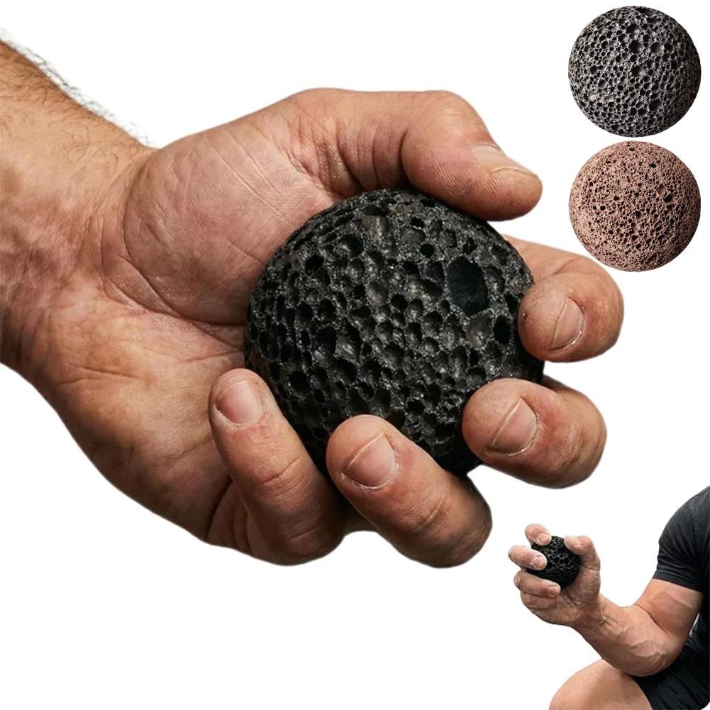 Grip Strengthener Hand - 天然溶岩石ハンドグリップボール | 5cmの多孔質テクスチャ | クライマー、ウェイトリフターのための握力トレーニングとカルスの強化