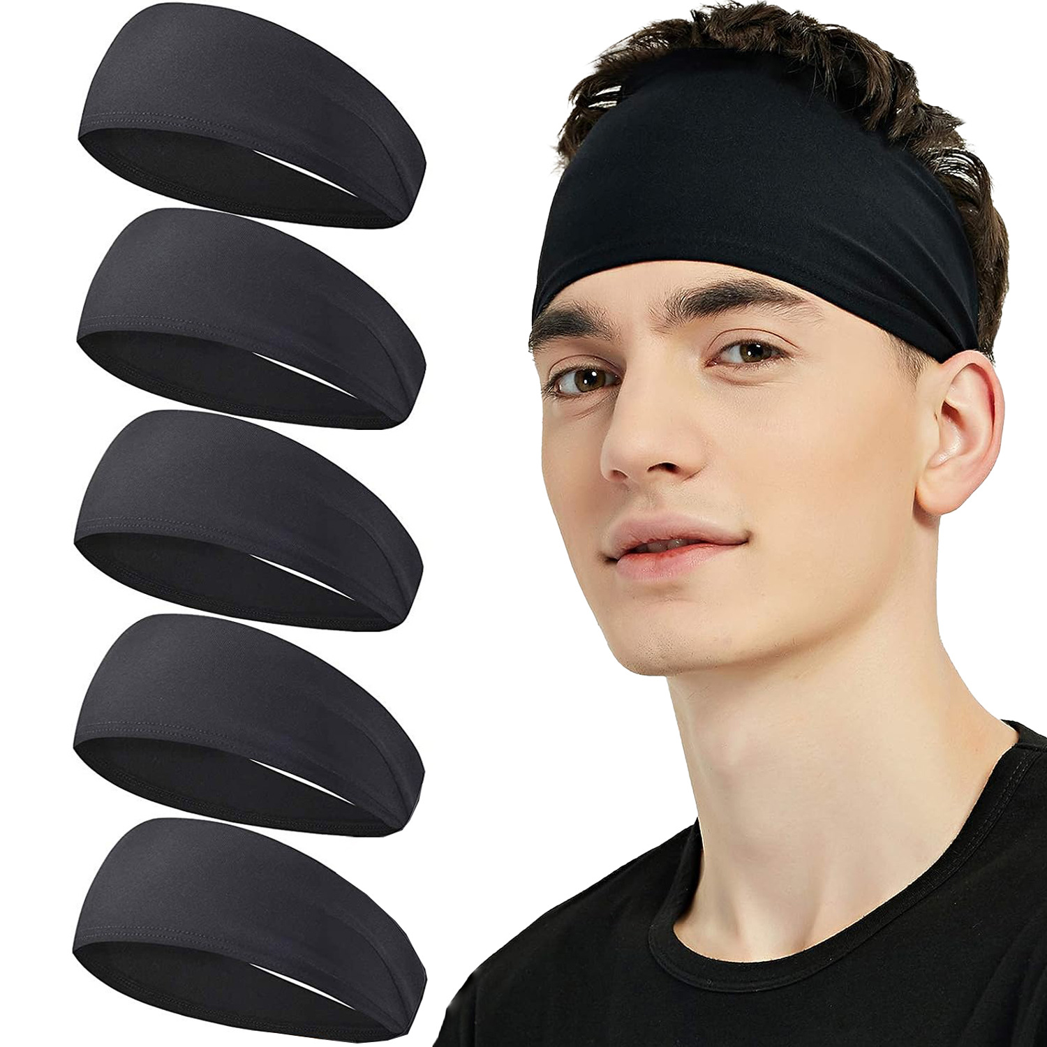 Stretch Strap Yoga - スウェットバンド男性女性弾性スポーツヘアバンドヘッドバンドヨガヘッドバンド帽子ヘッドラップスポーツアウトドアヘアアクセサリー