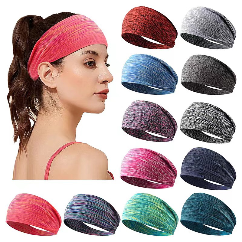 Stretch Strap Yoga - ユニセックスノンスリップスウェットバンド幅広弾性ヨガランニング吸湿発散性ヘッドバンド