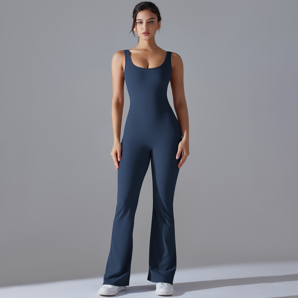 セクシーなバック V ジャンプスーツジムセット女性トレーニン - Yoga Fitness Stretching のレビューと価格