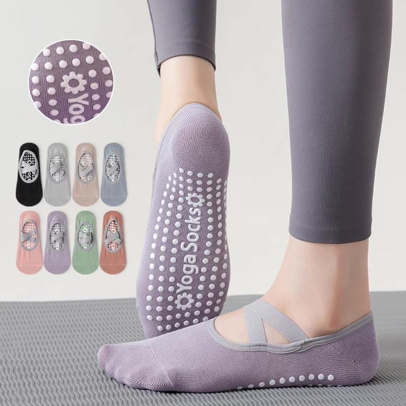 通気性タオル底ヨガソックス女性シリコーンノンスリップ包帯ピラ - Yoga Fitness Workout のレビューと価格