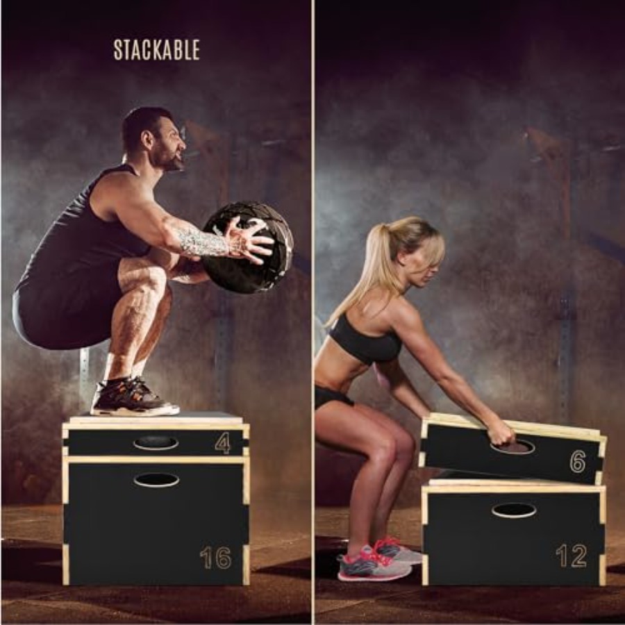 3 in 1木製プライオボックス ジャンプトレーニング ホー - Plyo Jump Box のレビューと価格