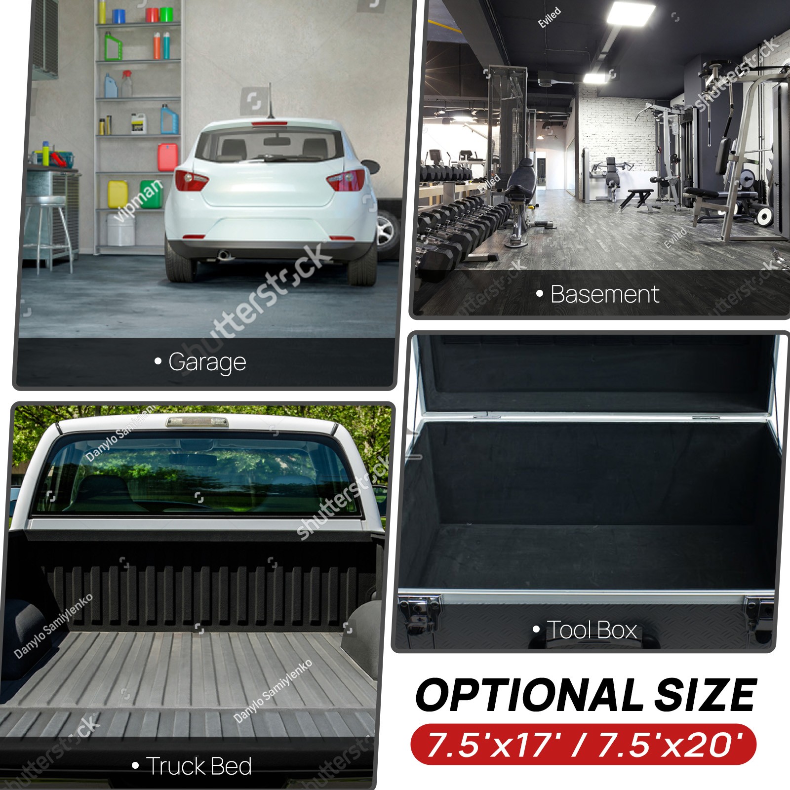 7.5フィート×17フィート ガレージフロアマット フローリ - Gym Floor Mats のレビューと価格