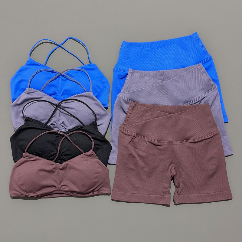2ピース ビジョンジムセット レディース ヨガ クロップトッ - Yoga Fitness Outfit のレビューと価格