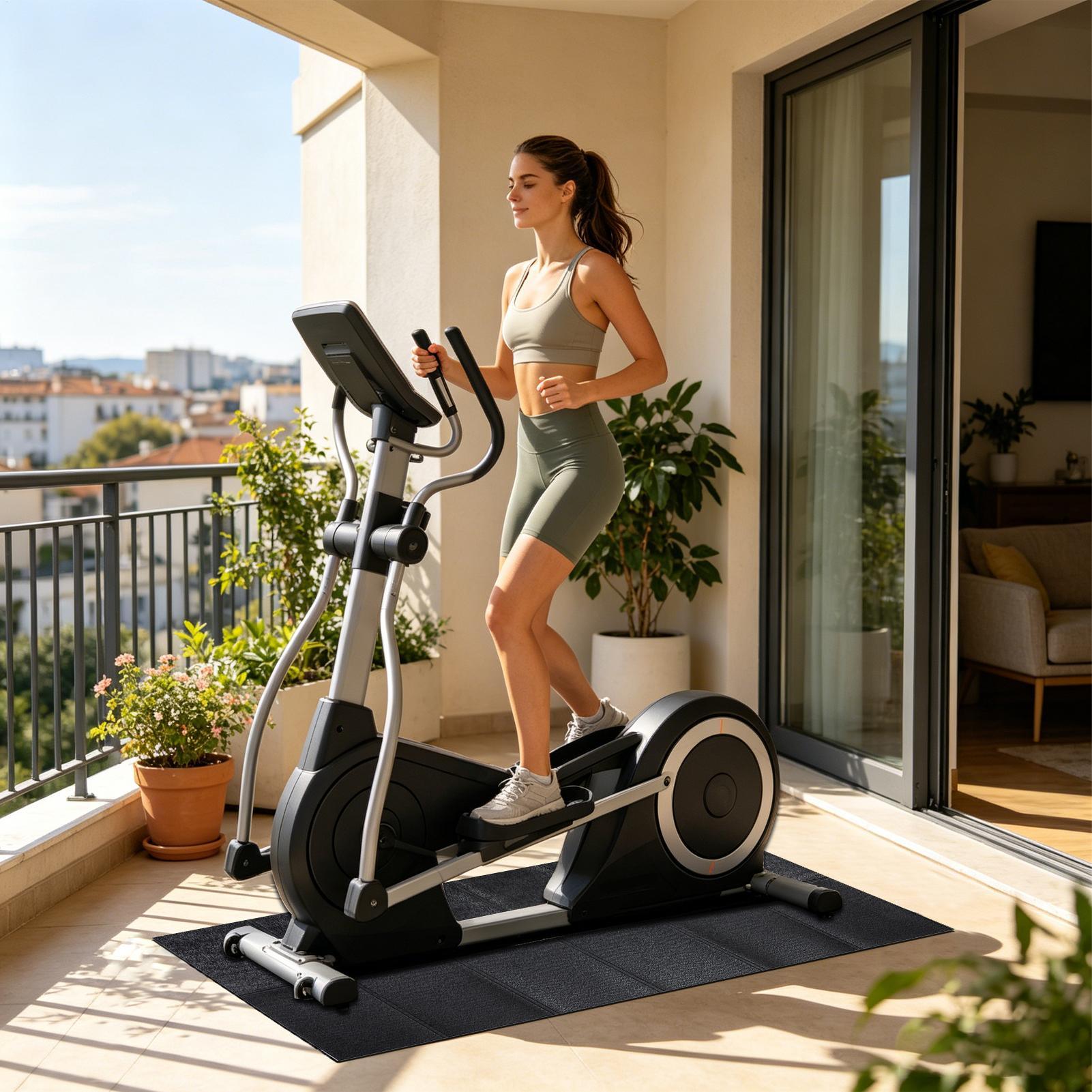 トレッドミルパッド高耐久防水折りたたみ式堅木床用トレッドミル - Gym Floor Mats のレビューと価格