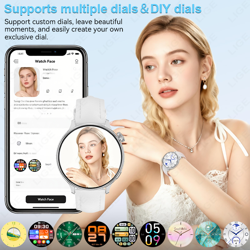 LIGE スポーツスマートウォッチ 女性用 ワイヤレス通話  - Yoga Fitness Oxygen のレビューと価格