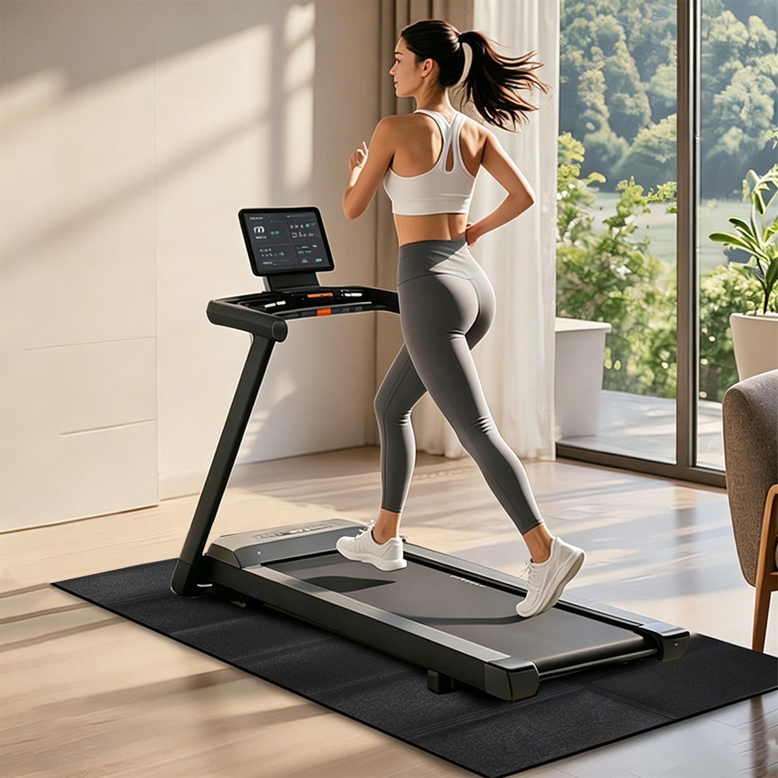 トレッドミルパッド床用ノンスリップ振動吸収防水トレッドミルフ - Gym Floor Mats のレビューと価格
