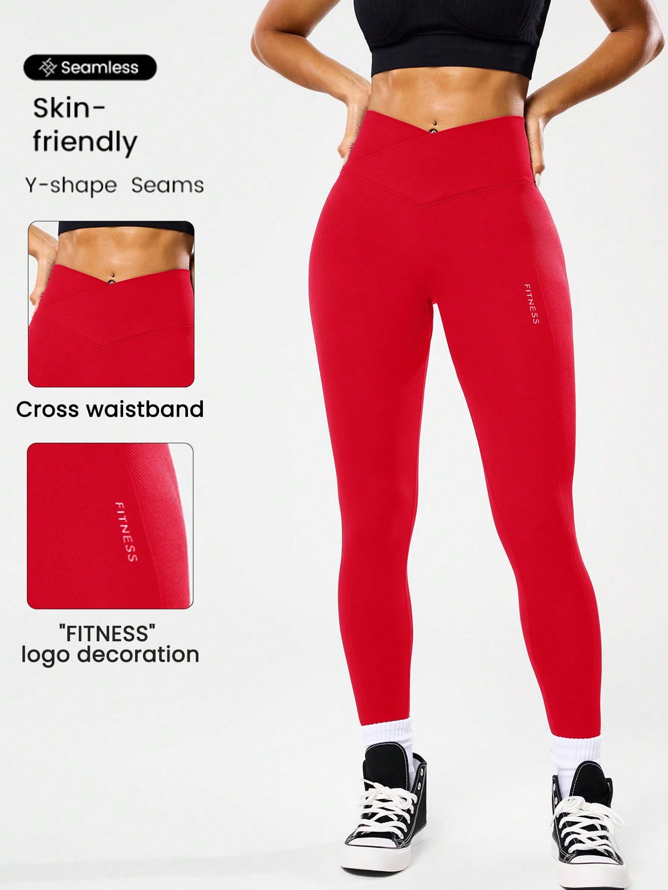 女性用ハイウエストシームレスヨガレギンス、4方向ストレッチ素 - Yoga Fitness Stretching のレビューと価格