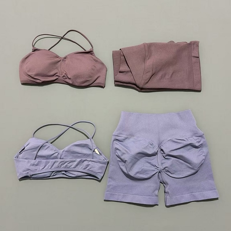 2ピース ビジョンジムセット レディース ヨガ クロップトッ - Yoga Fitness Outfit のレビューと価格