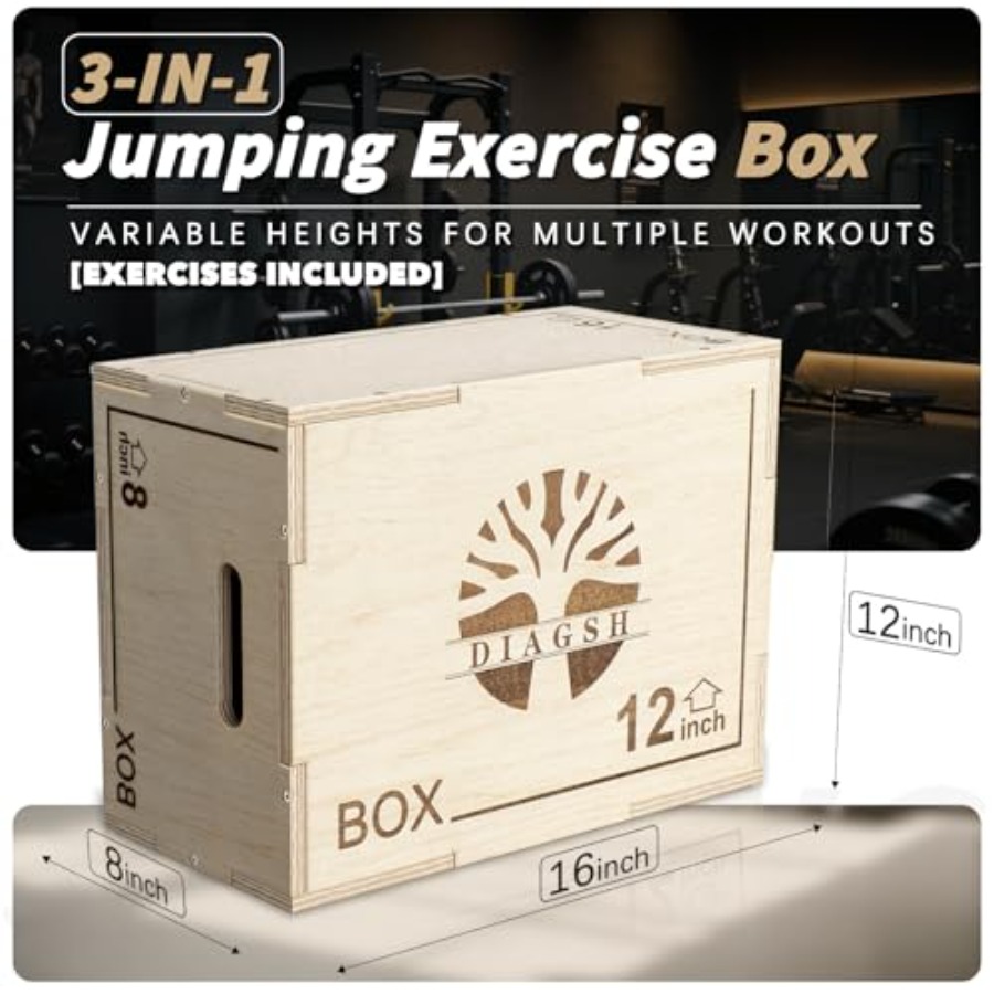 プライオボックス - 3-in-1木製プライオメトリックジャ - Plyo Jump Box のレビューと価格