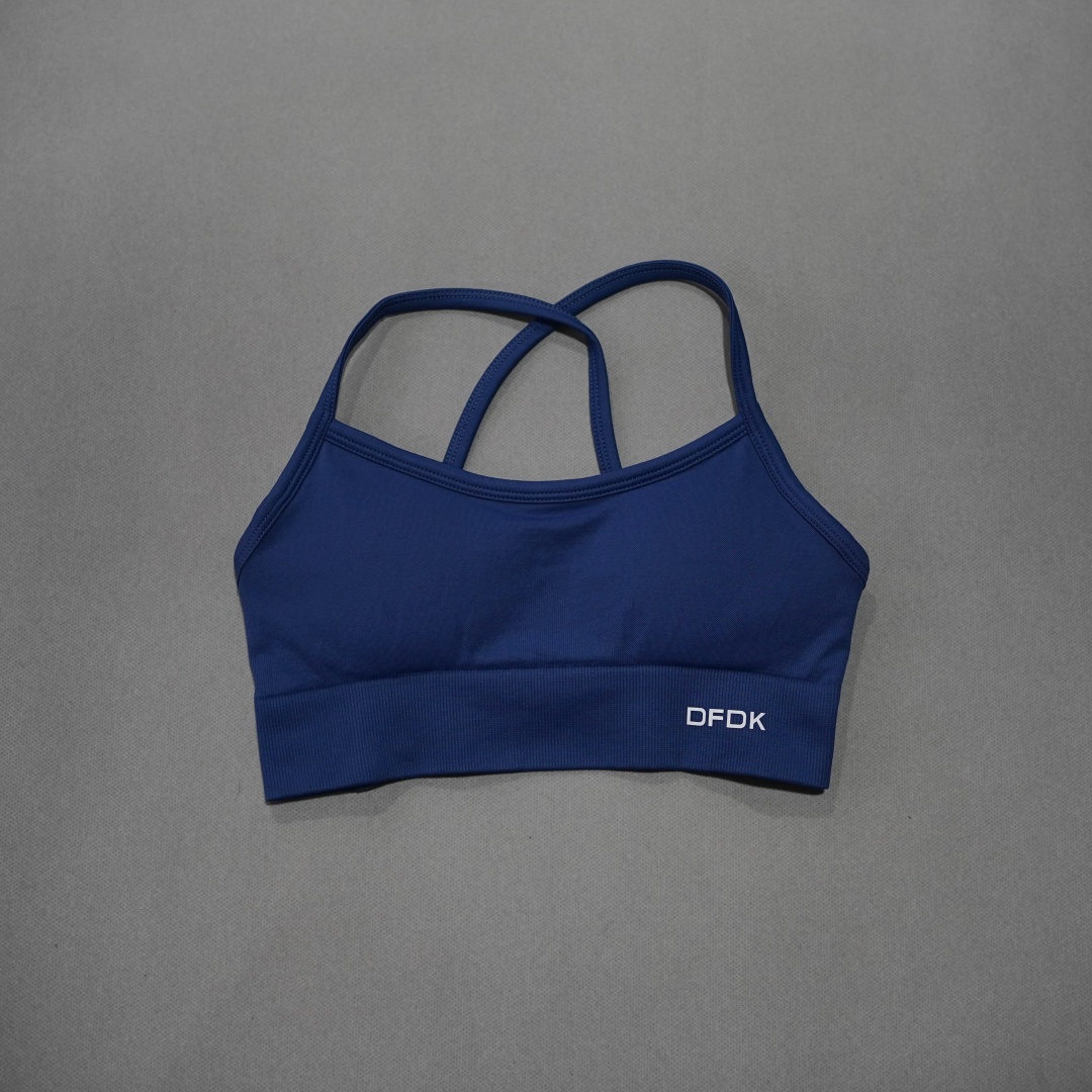 DFDK リブ編みシームレスクロスバックヨガブラ女性用ワイヤ - Yoga Fitness Stretching のレビューと価格